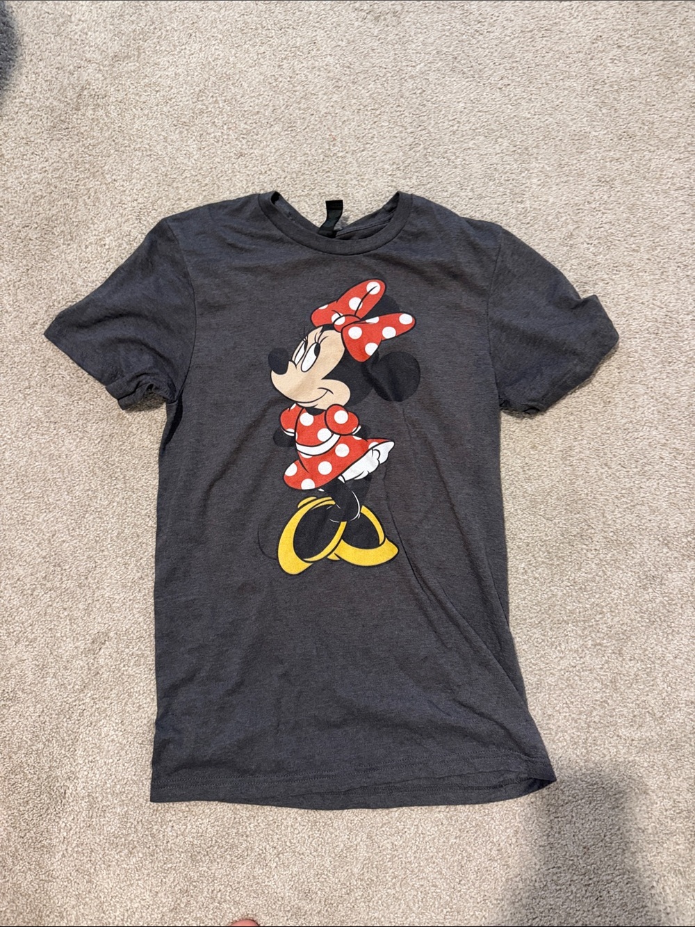 Minnie Mouse Graphic Tee - Charcoal with Red Details
